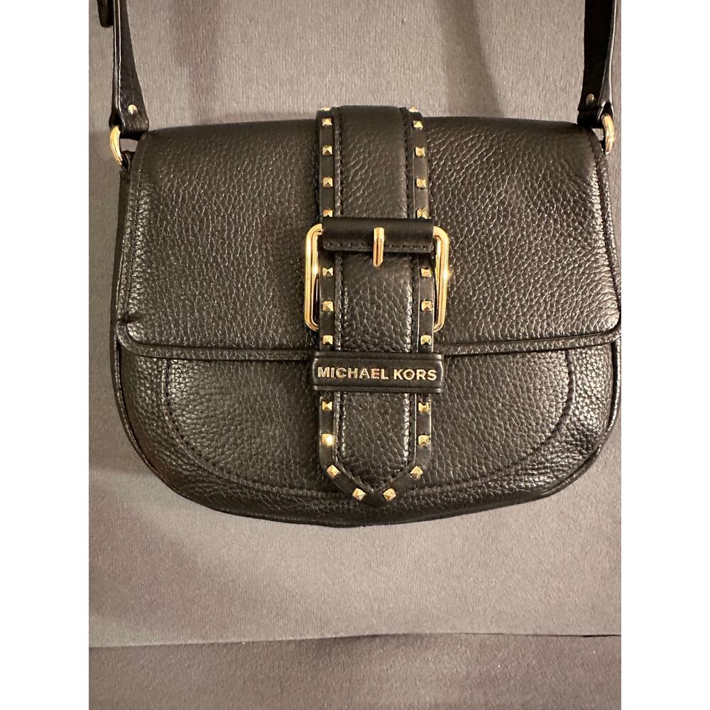 Michael Kors crossbody bag purse black pebbled leather